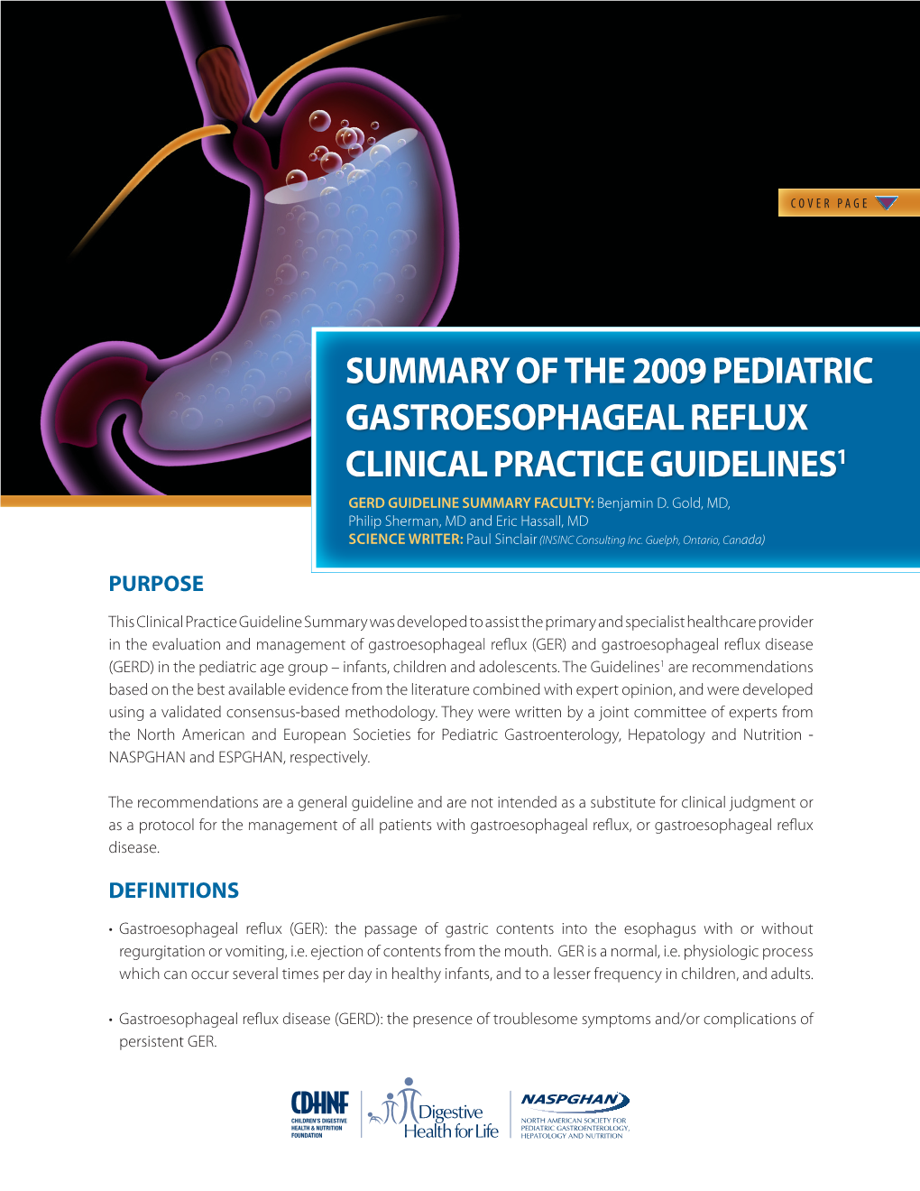 Summary of the 2009 Pediatric Gastroesophageal Reflux Clinical