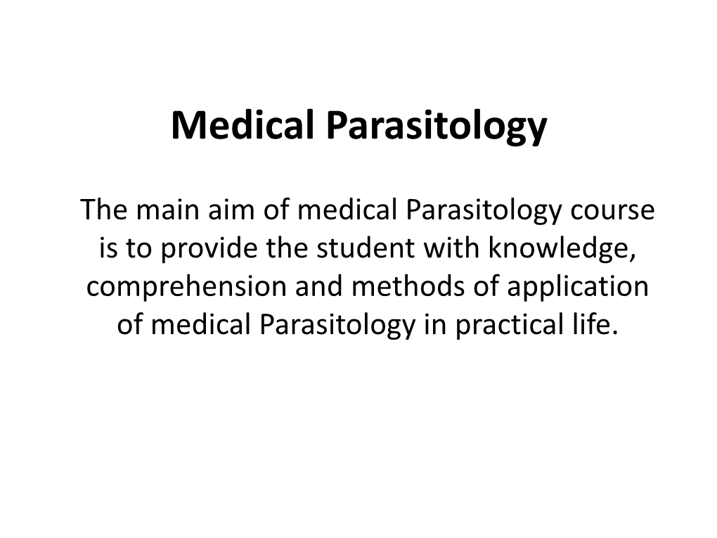 Medical Parasitology