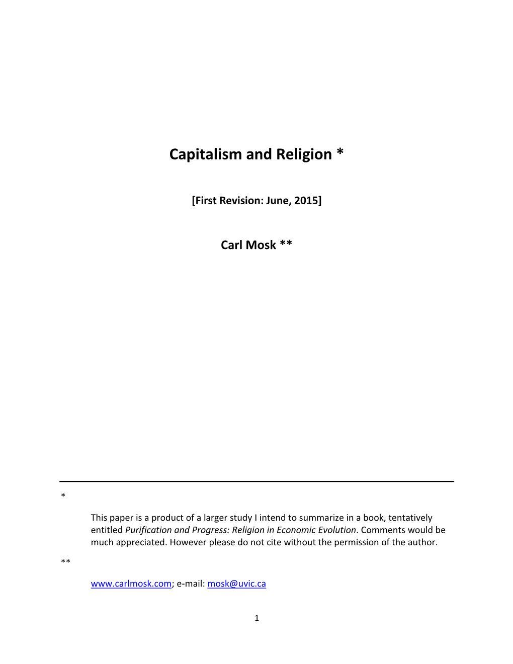 Capitalism and Religion Paper B