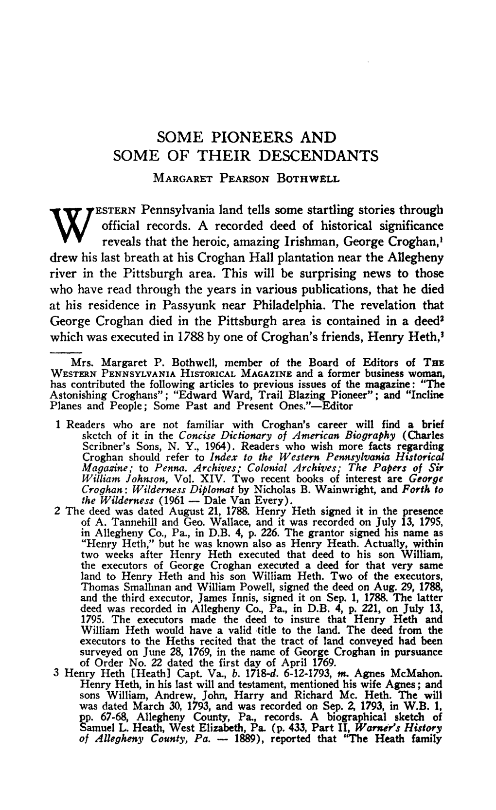 Westernreveals That the Heroic, Amazing Irishman, George Croghan, 1 Drew His Last Breath at His Croghan Hallplantation Near the Allegheny River in the Pittsburgh Area