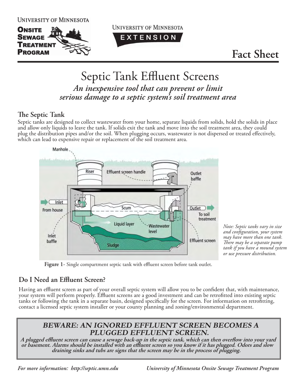 Septic Tank Effluent Screens