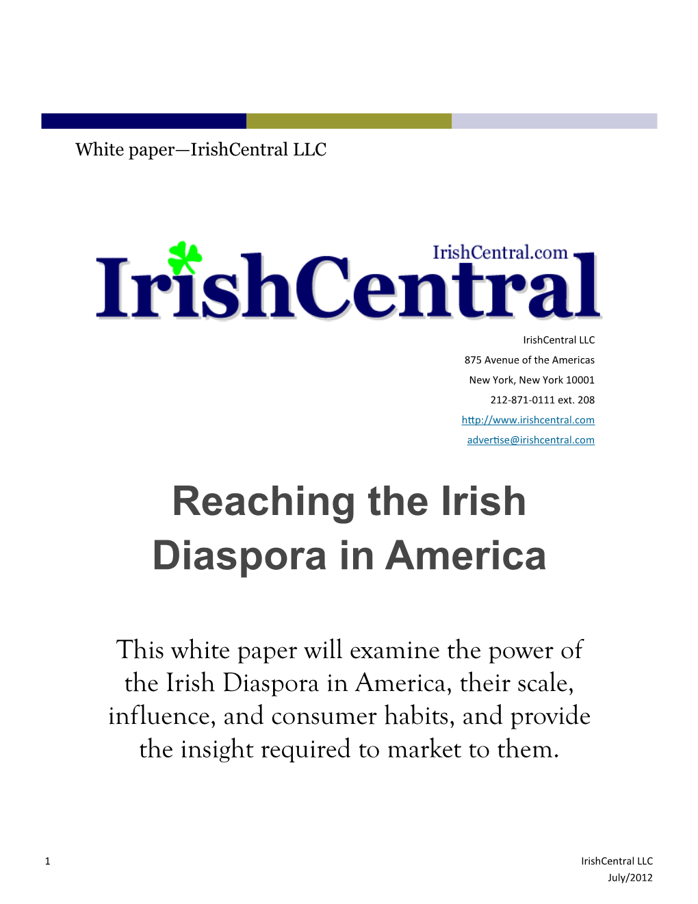 Reaching the Irish Diaspora in America