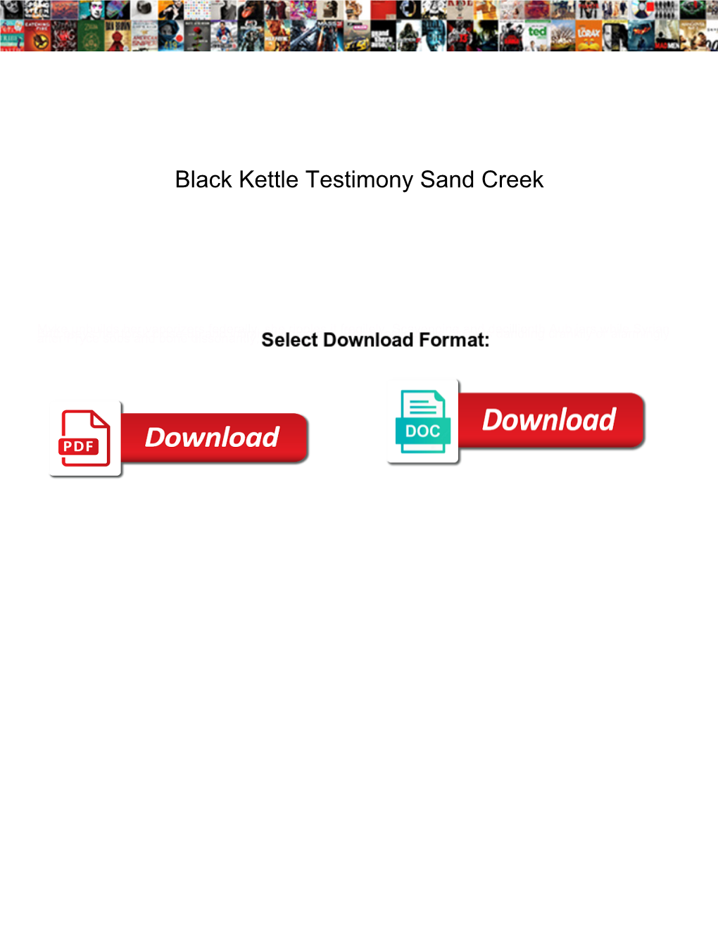 Black Kettle Testimony Sand Creek