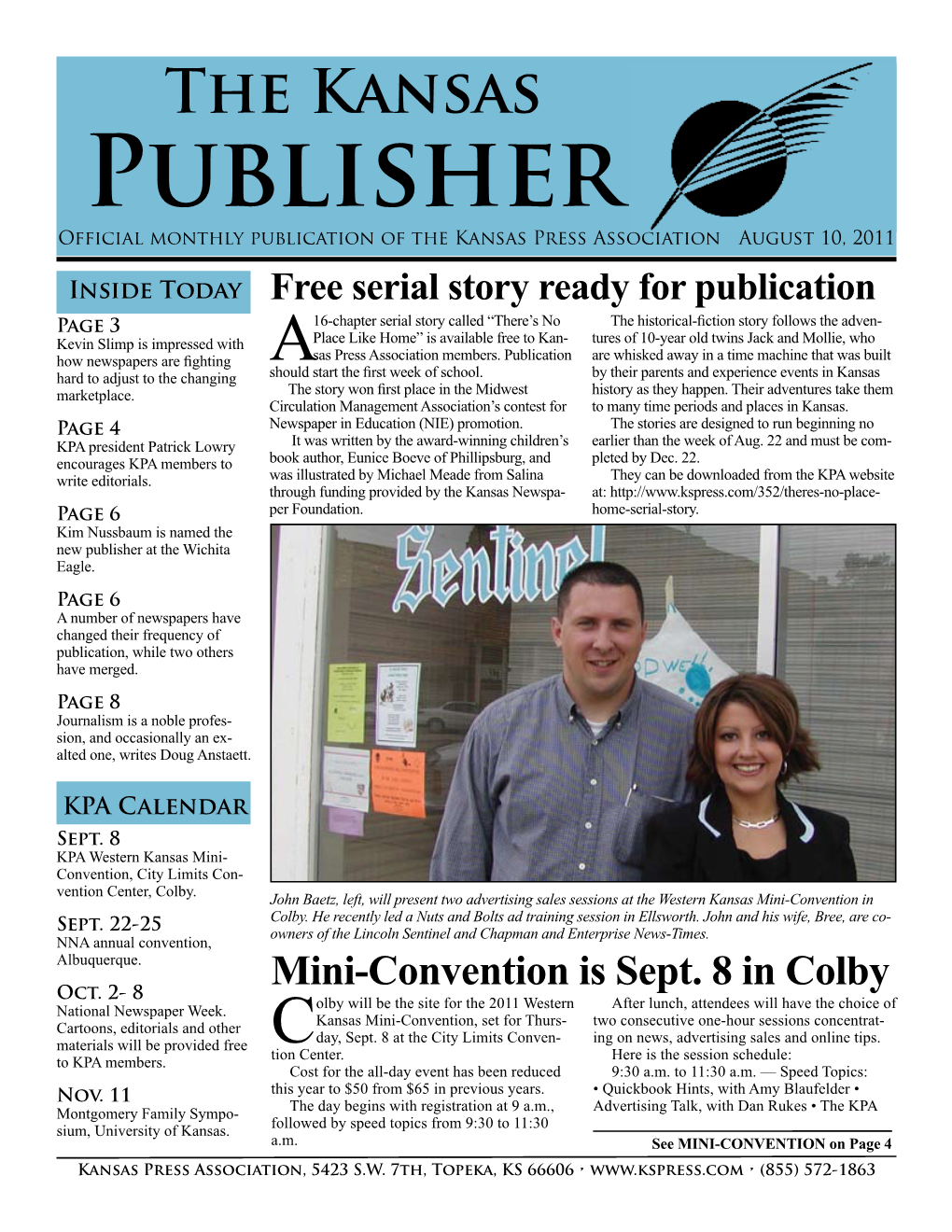 Publisher Official Monthly Publication of the Kansas Press Association August 10, 2011