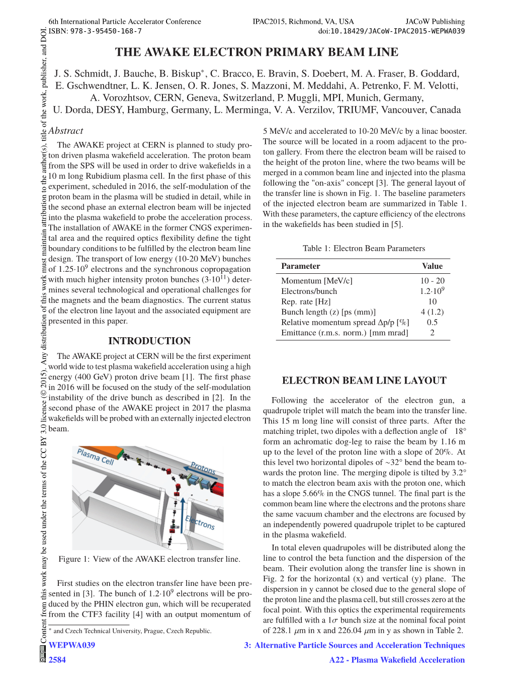 The Awake Electron Primary Beam Line