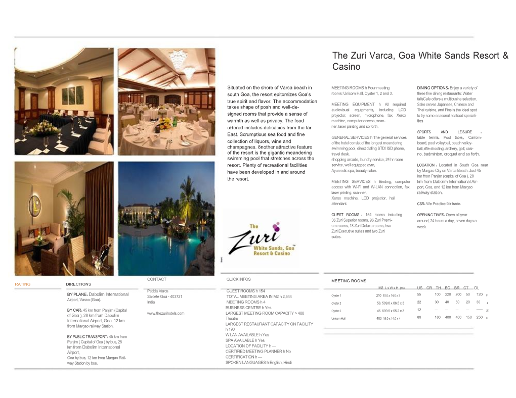 The Zuri Varca, Goa White Sands Resort & Casino