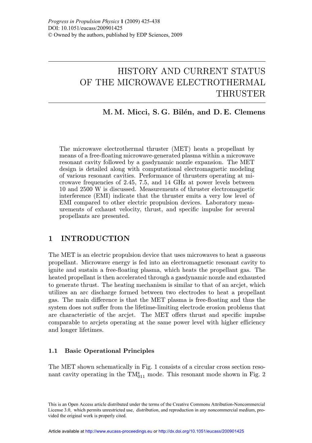 History and Current Status of the Microwave Electrothermal Thruster