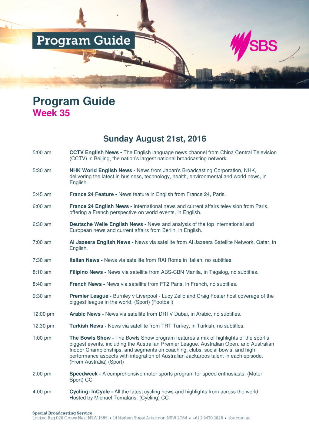 Program Guide Week 35