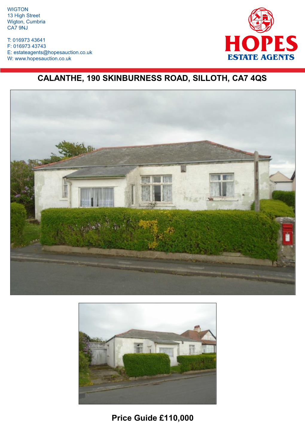 CALANTHE, 190 SKINBURNESS ROAD, SILLOTH, CA7 4QS Price