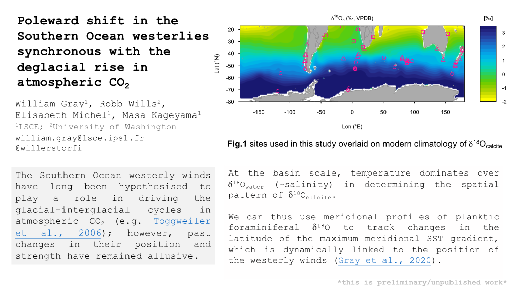 Poleward Shift in the Southern Ocean Westerlies Synchronous with The