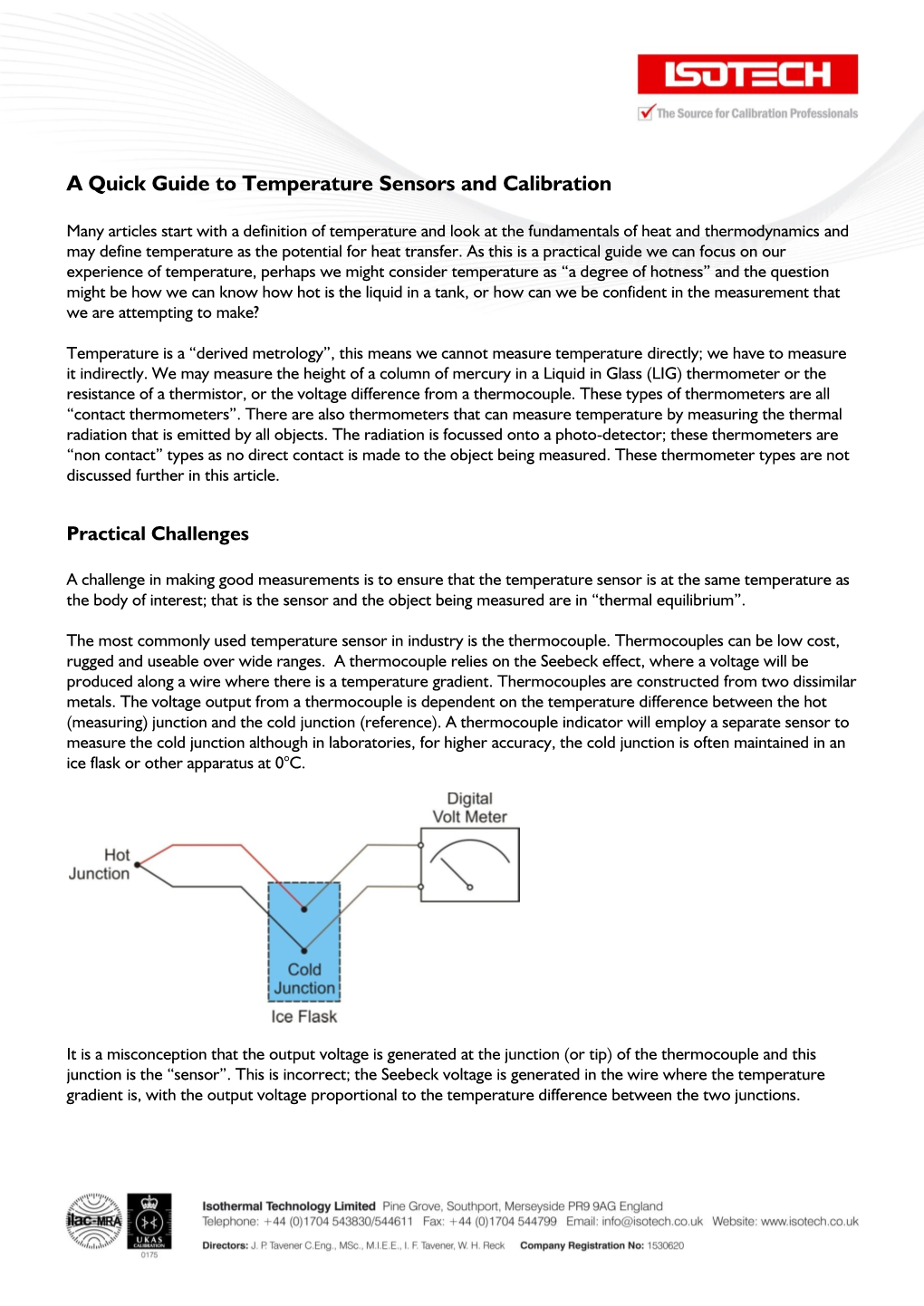 A Quick Guide to Temperature Sensors and Calibration