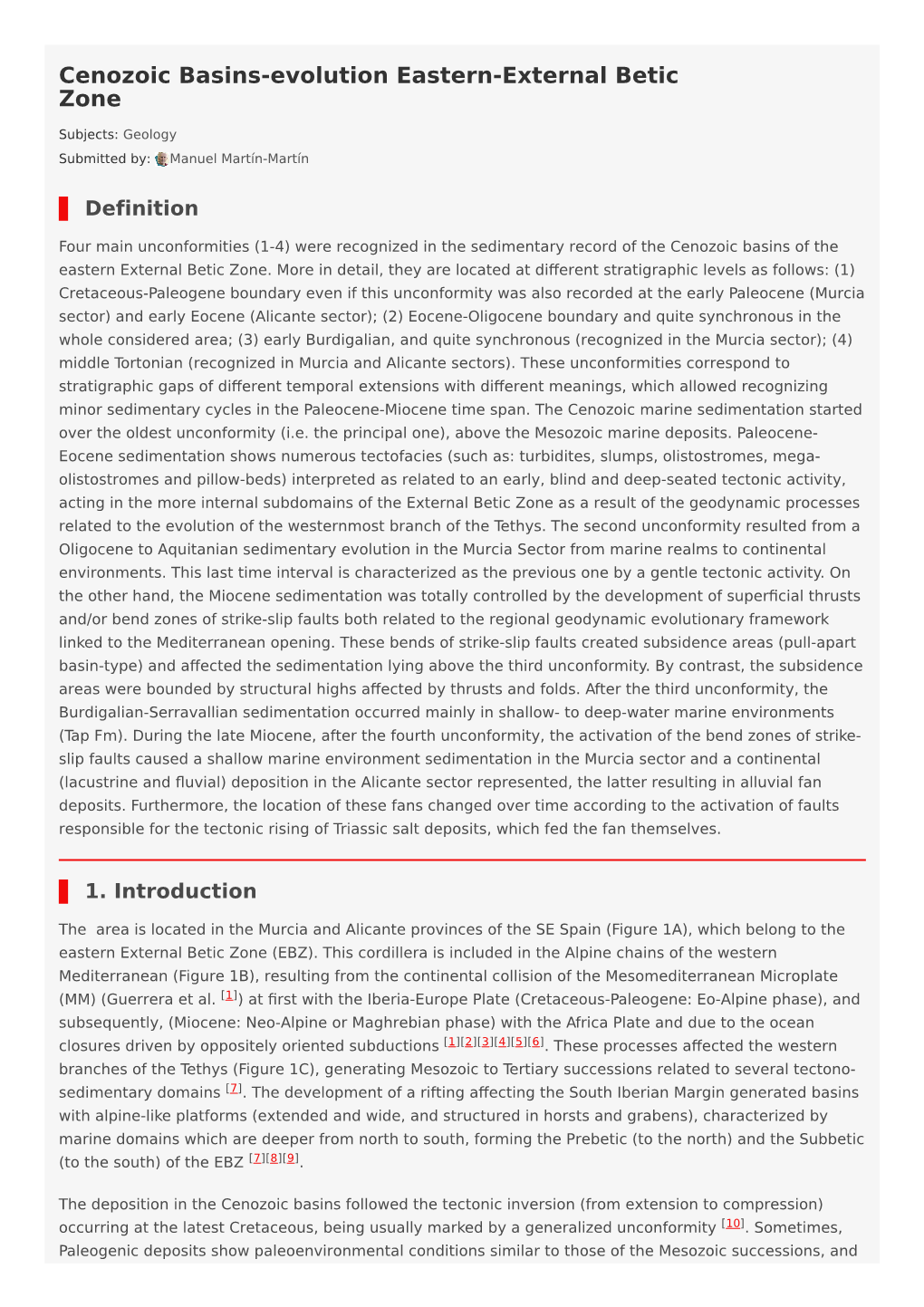 Cenozoic Basins-Evolution Eastern-External Betic Zone