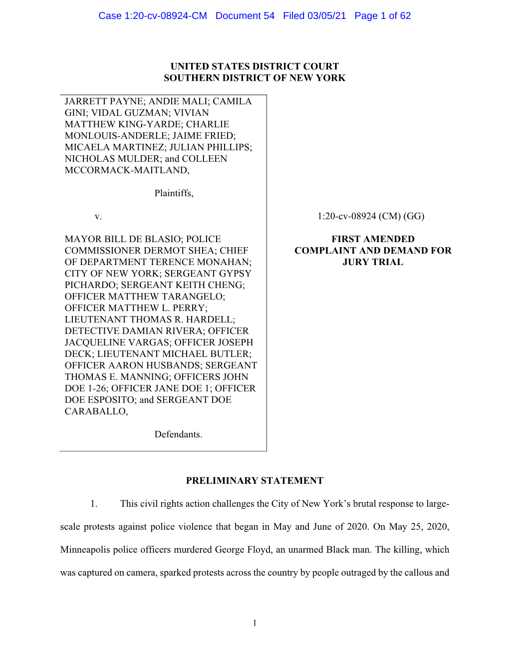 Case 1:20-Cv-08924-CM Document 54 Filed 03/05/21 Page 1 of 62