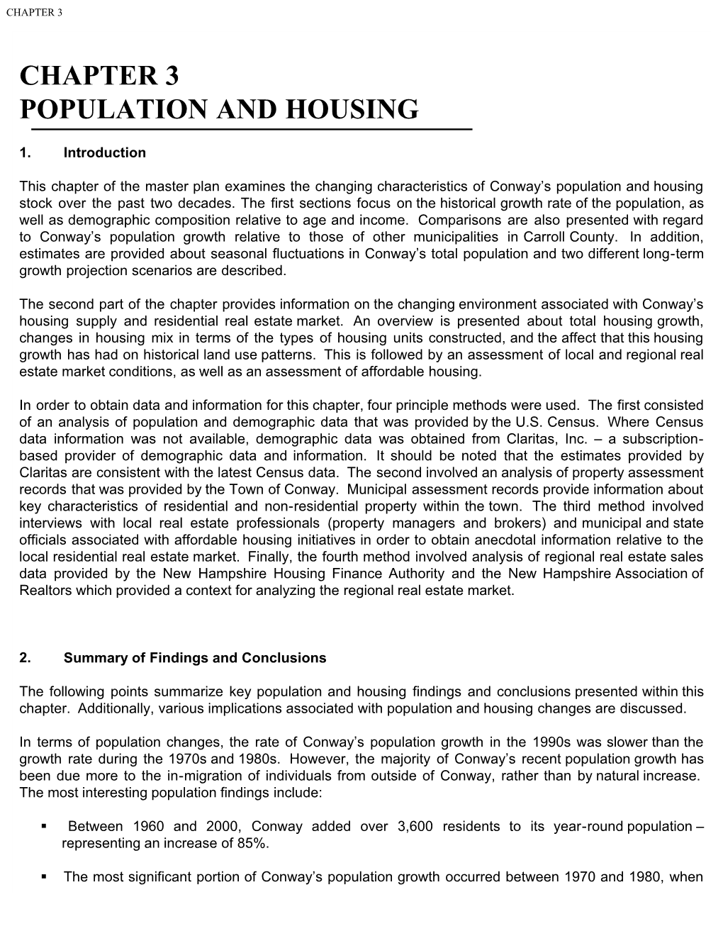 Population and Housing