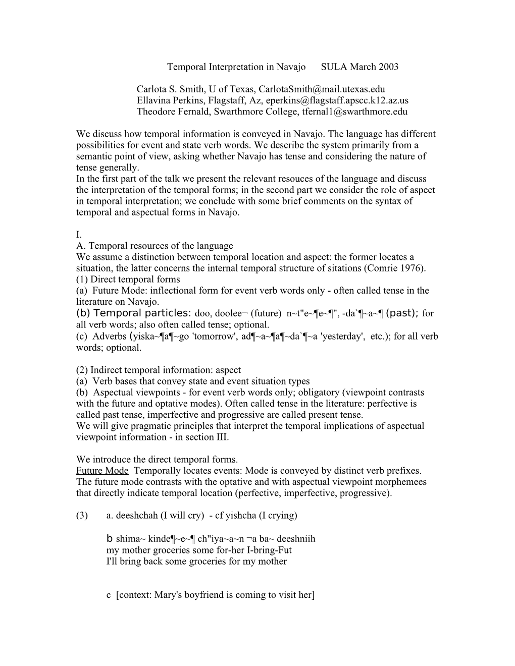 Temporal Interpretation In Navajo 3/4