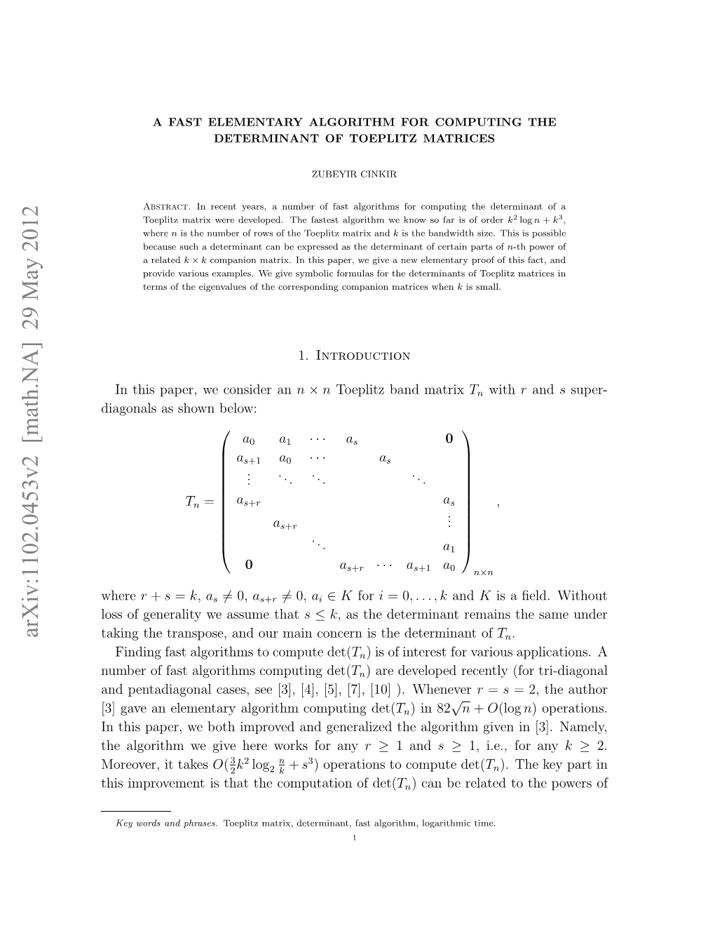 Arxiv:1102.0453V2 [Math.NA]