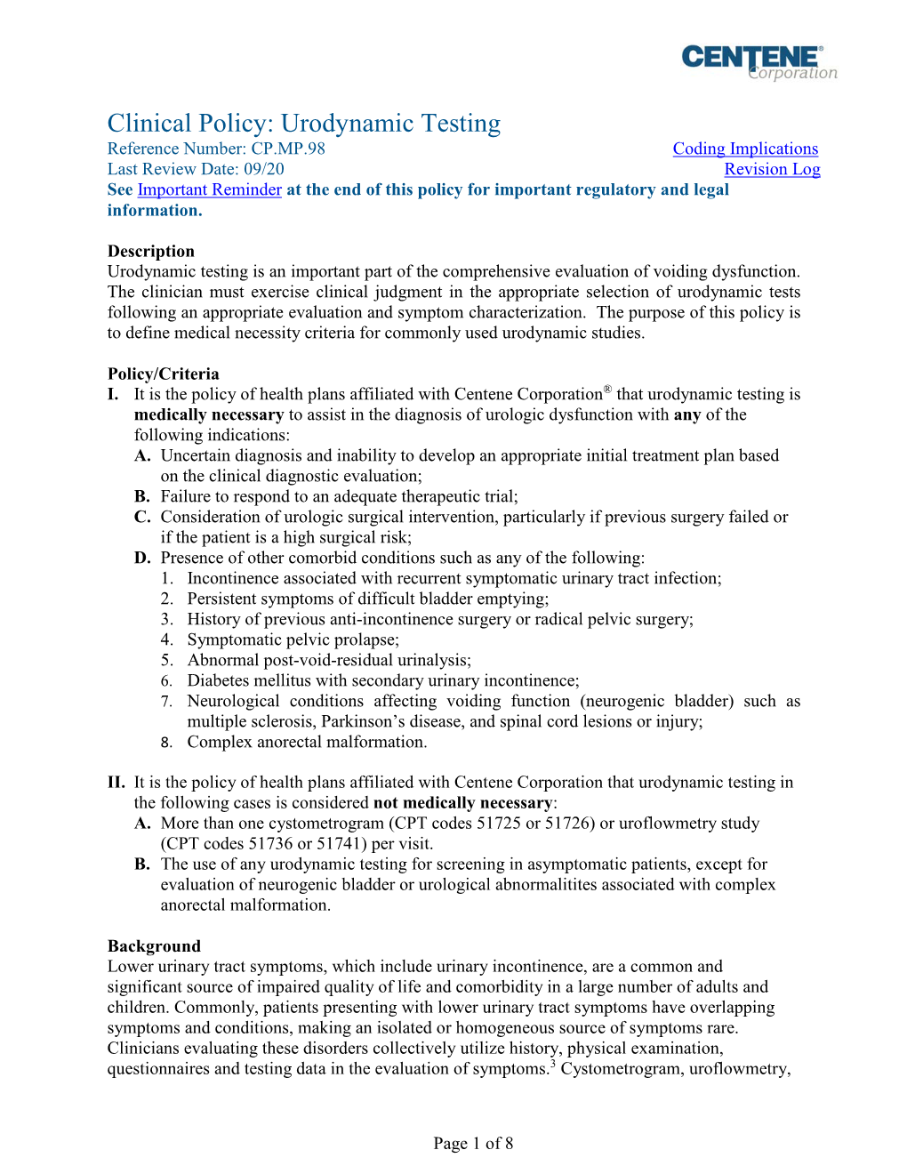 Urodynamic Testing