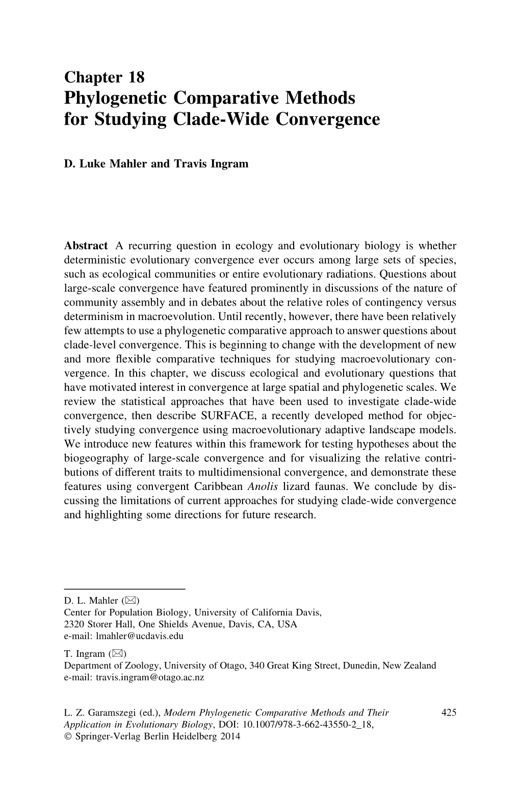 Phylogenetic Comparative Methods for Studying Clade-Wide Convergence