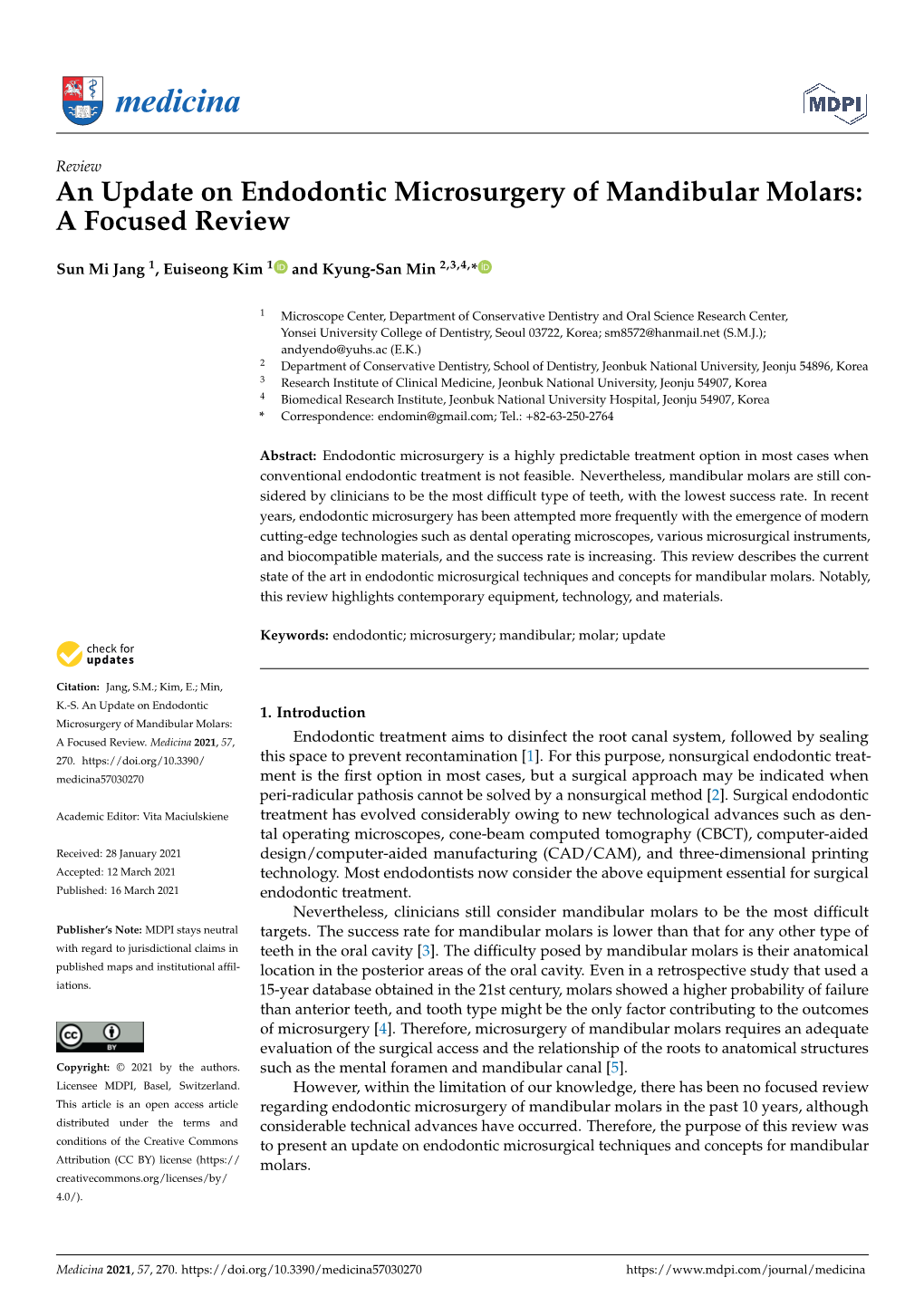 An Update on Endodontic Microsurgery of Mandibular Molars: a Focused Review