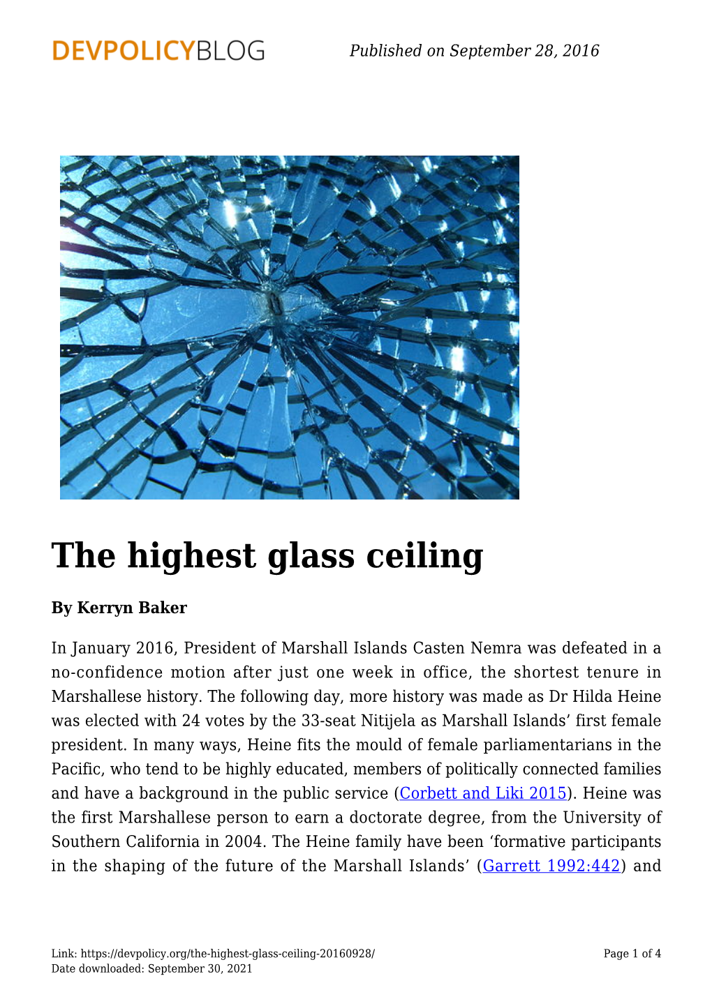 The Highest Glass Ceiling