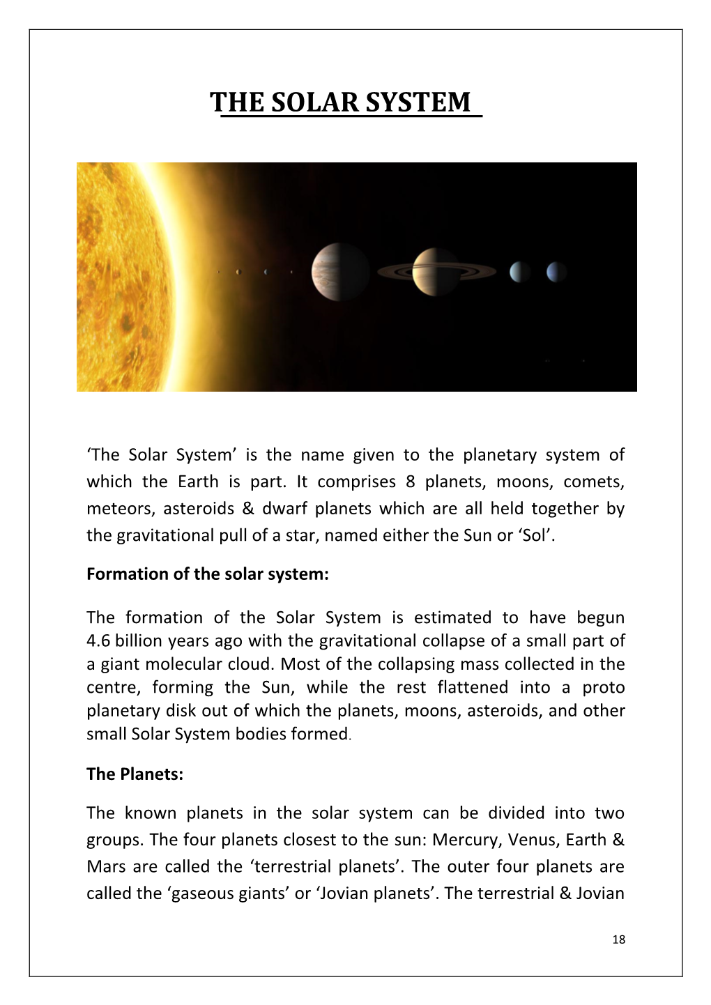 The Solar System