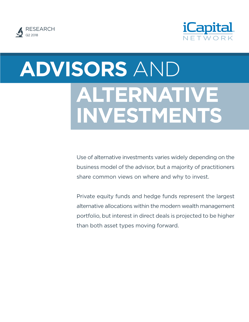 Advisors and Alternative Investments