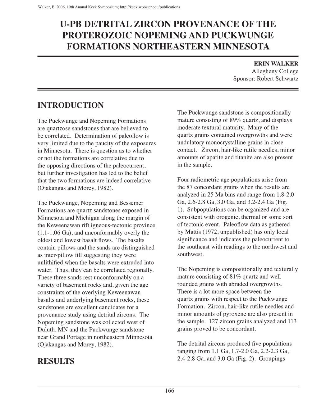 U-Pb Detrital Zircon Provenance of the Proterozoic Nopeming and Puckwunge Formations Northeastern Minnesota