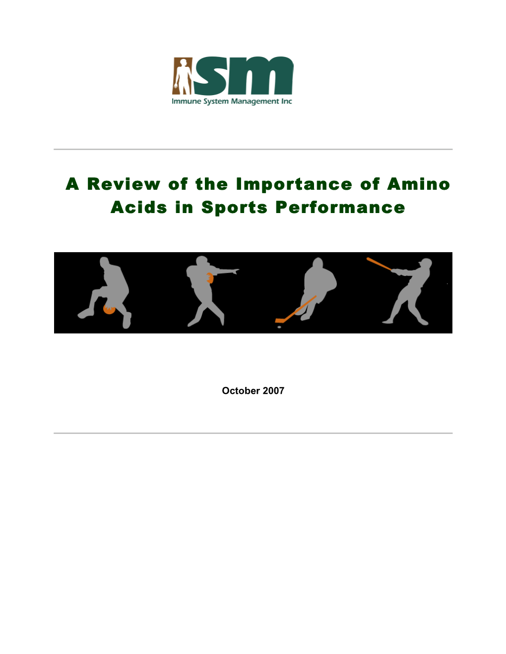 A Review of the Importance of Amino Acids in Sports Performance