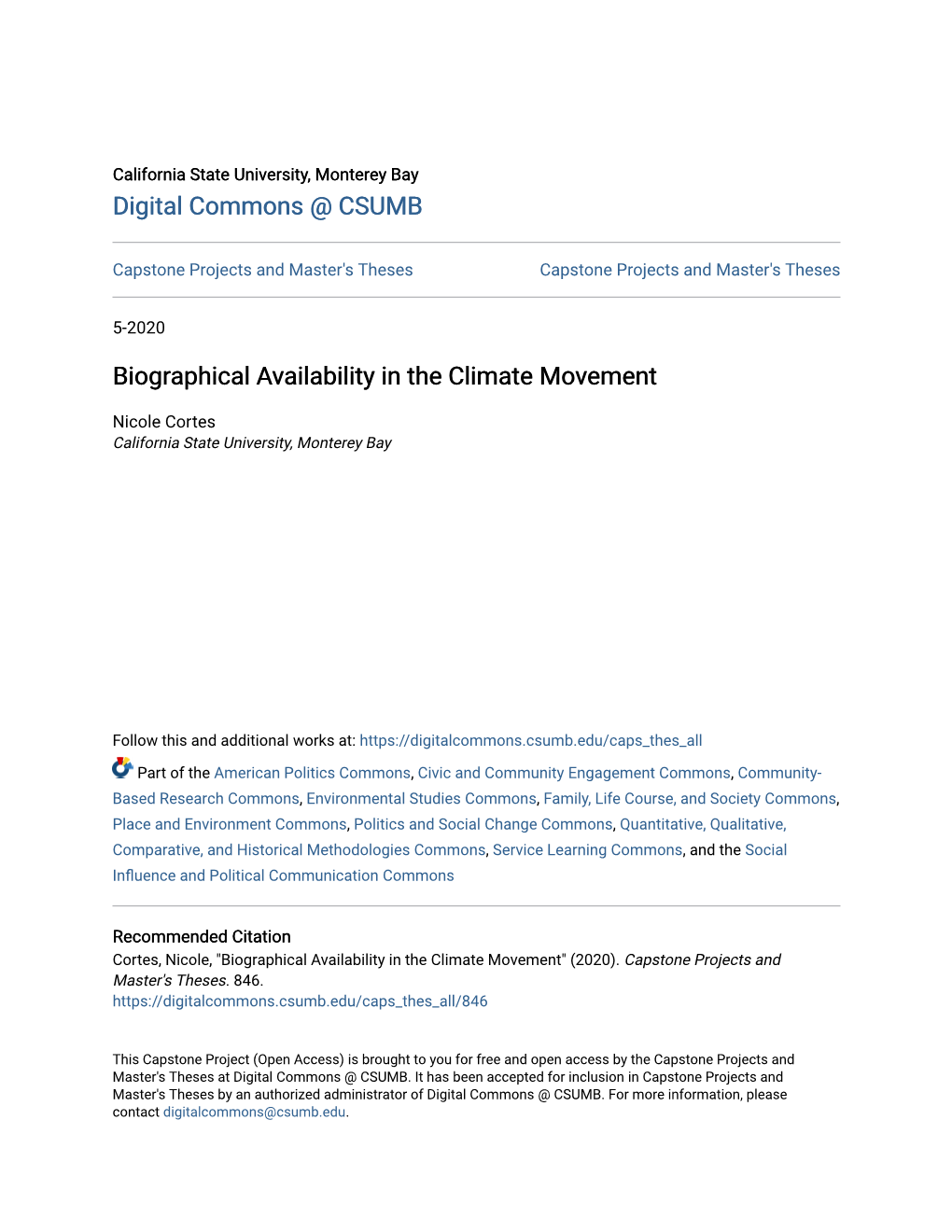 Biographical Availability in the Climate Movement