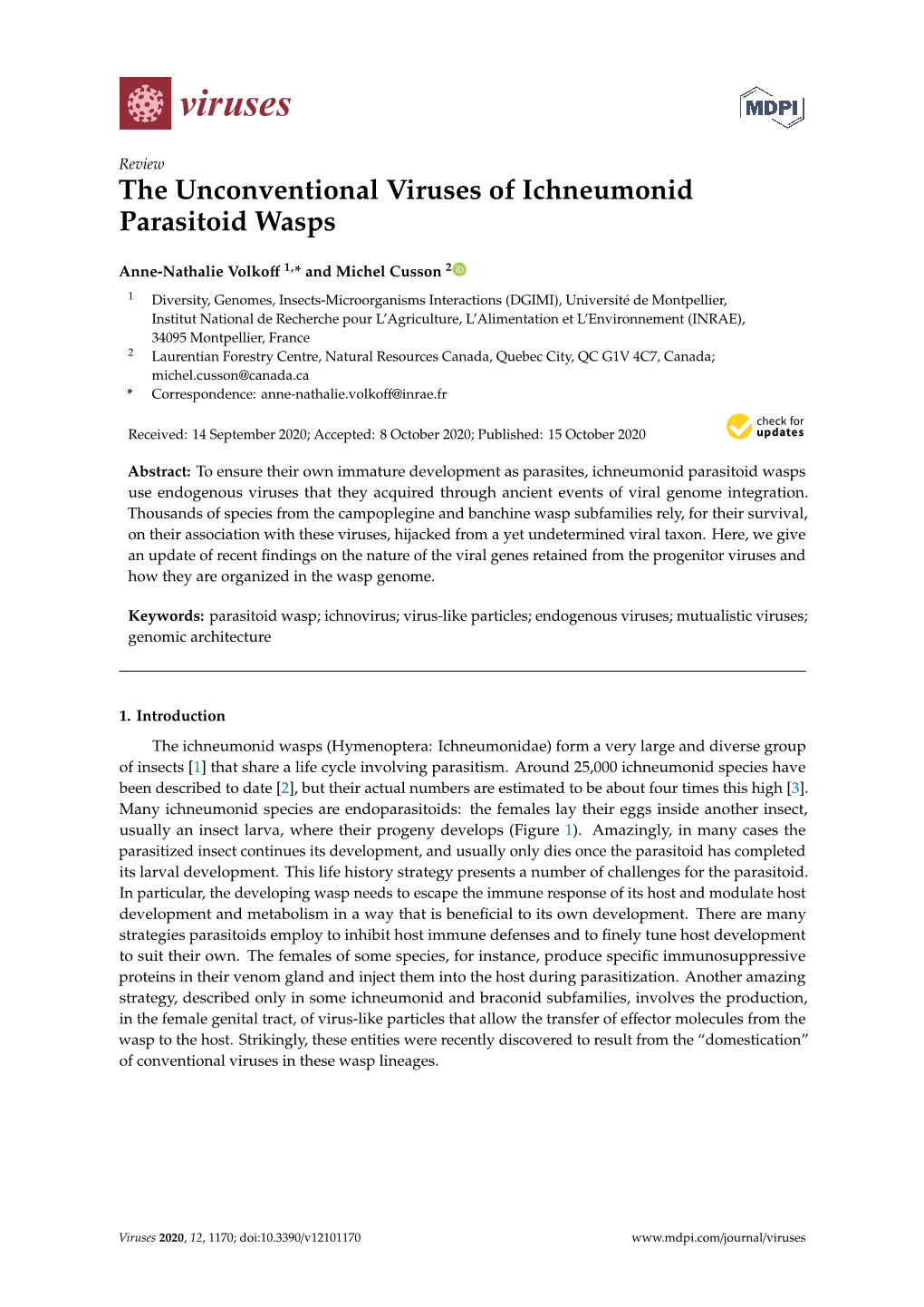 The Unconventional Viruses of Ichneumonid Parasitoid Wasps