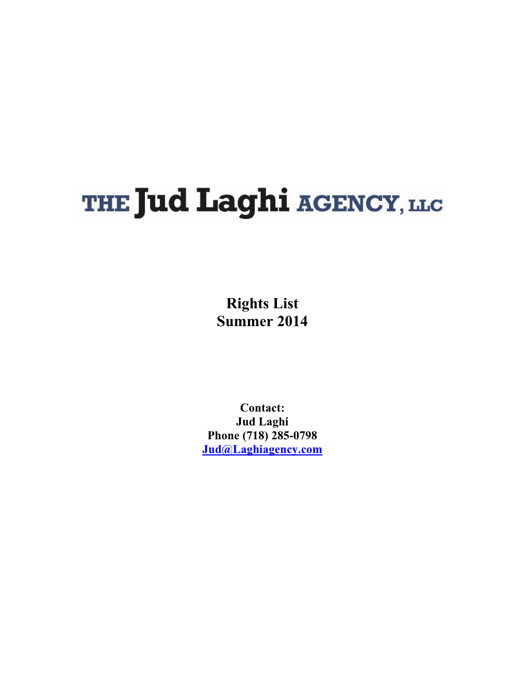 Rights List Summer 2014