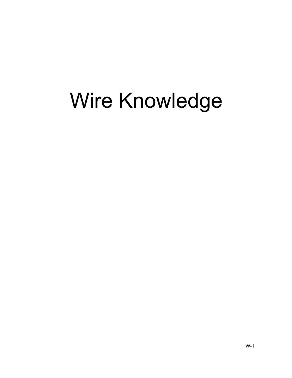 Wire Knowledge.Pdf