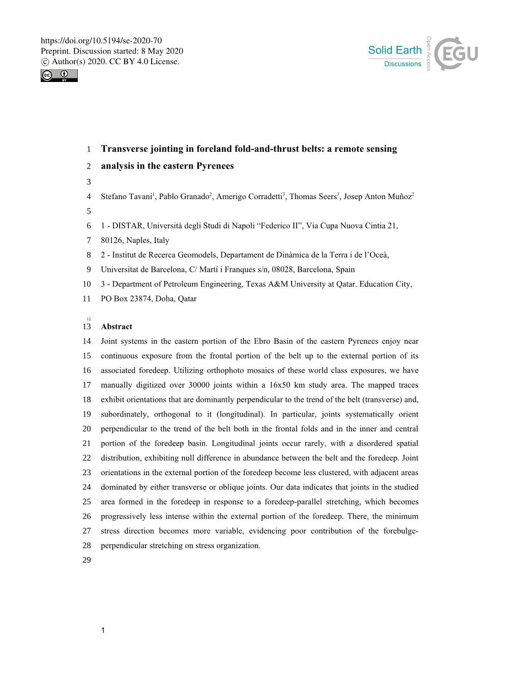 Transverse Jointing in Foreland Fold-And-Thrust Belts