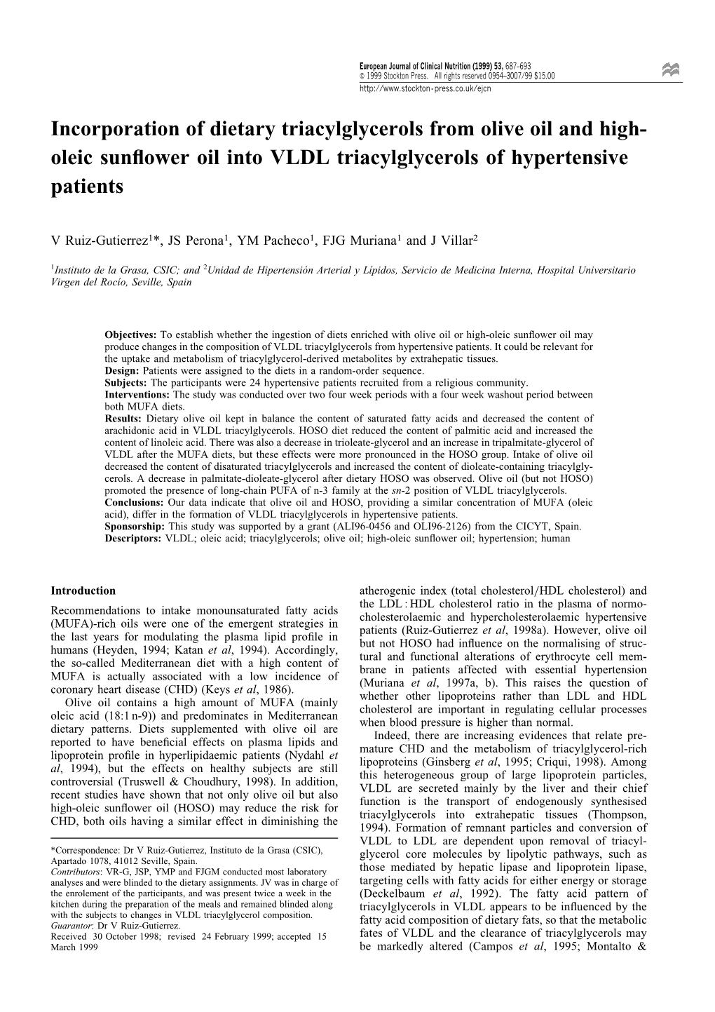 Oleic Sunflower Oil Into VLDL Triacylglycerols of Hypertensiv