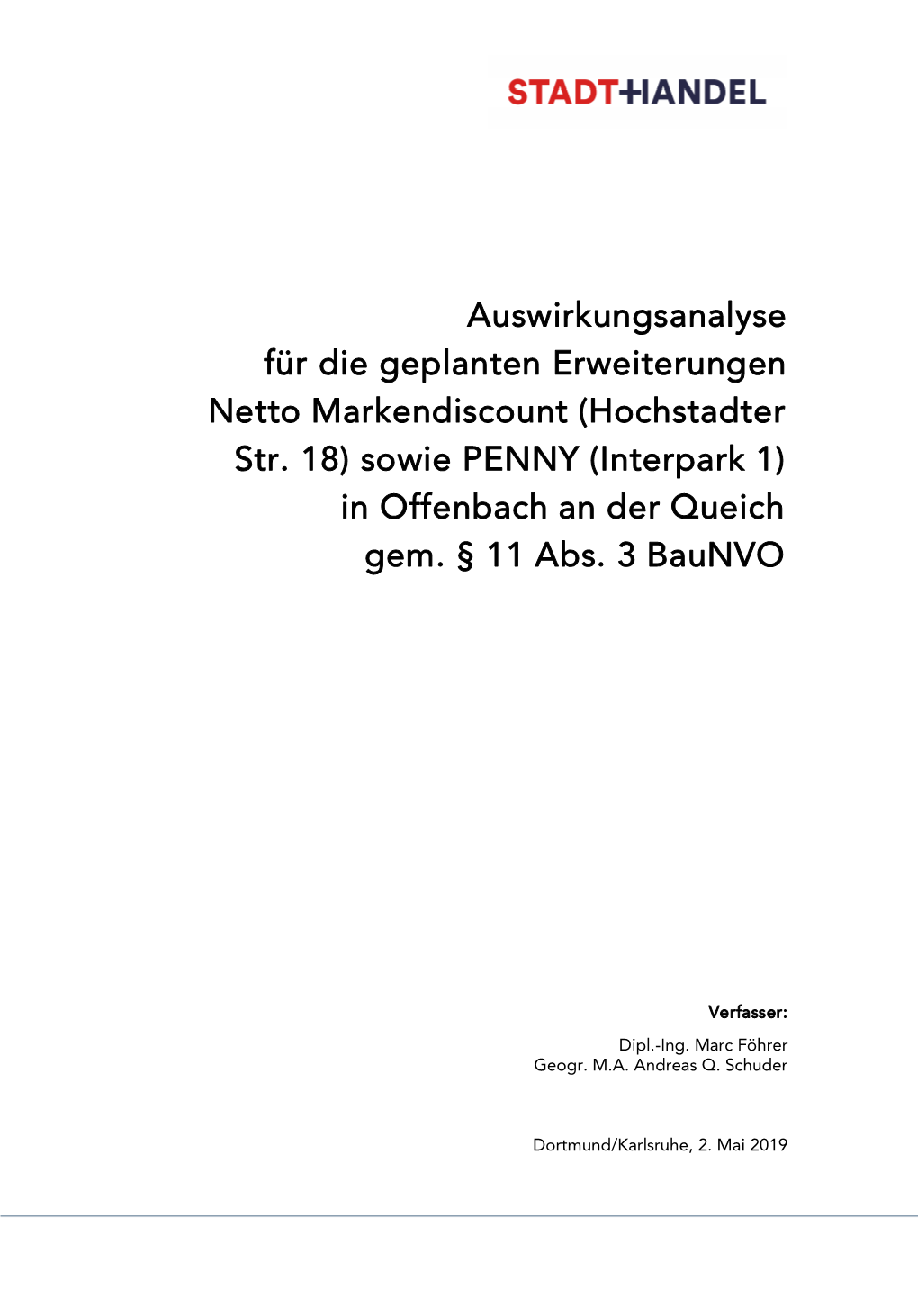 (Hochstadter Str. 18) Sowie PENNY (Interpark 1) in Offenbach an Der Queich Gem