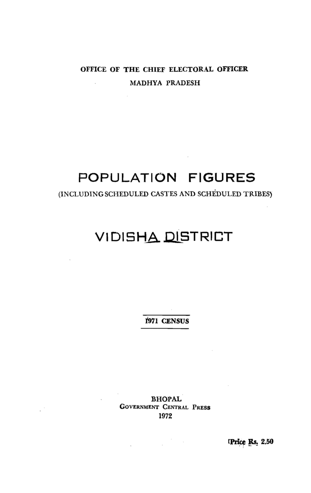 Population Figures, Vidisha