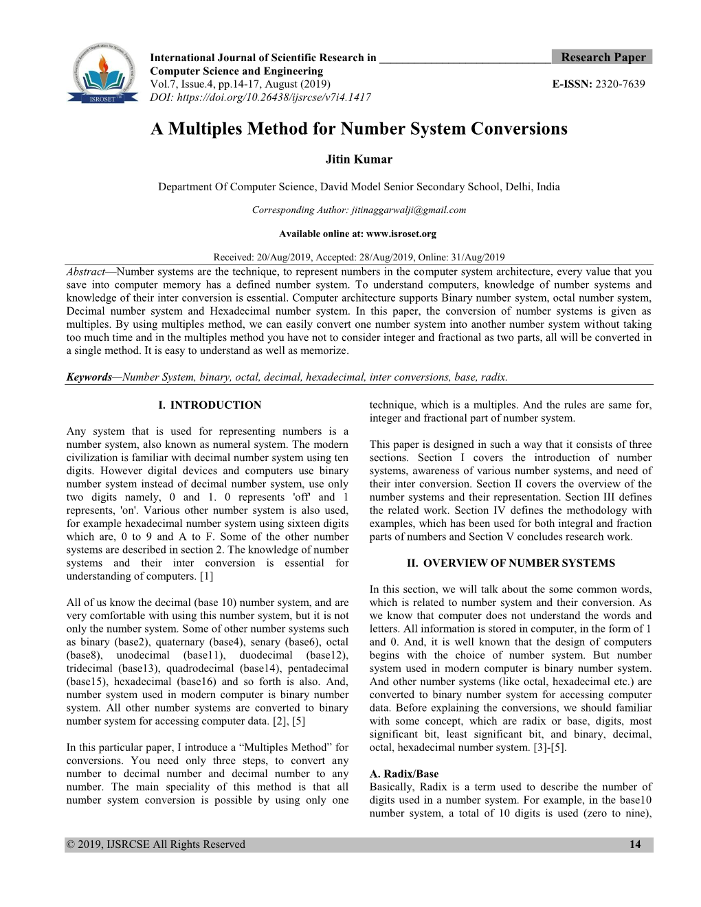 A Multiples Method for Number System Conversions