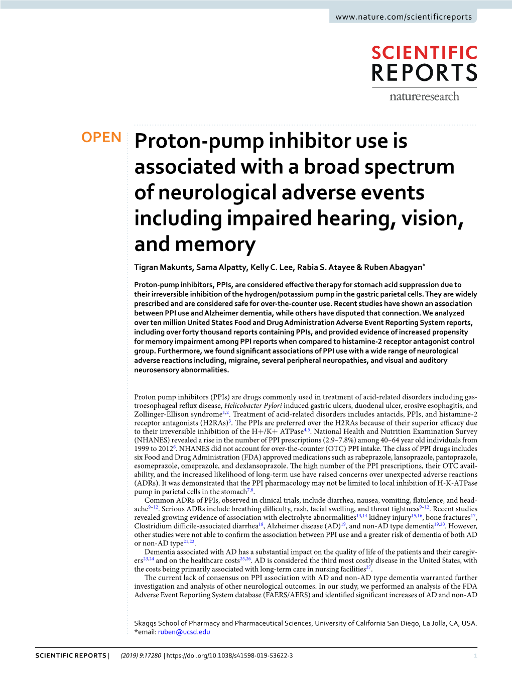 Proton-Pump Inhibitor Use Is Associated with a Broad Spectrum Of