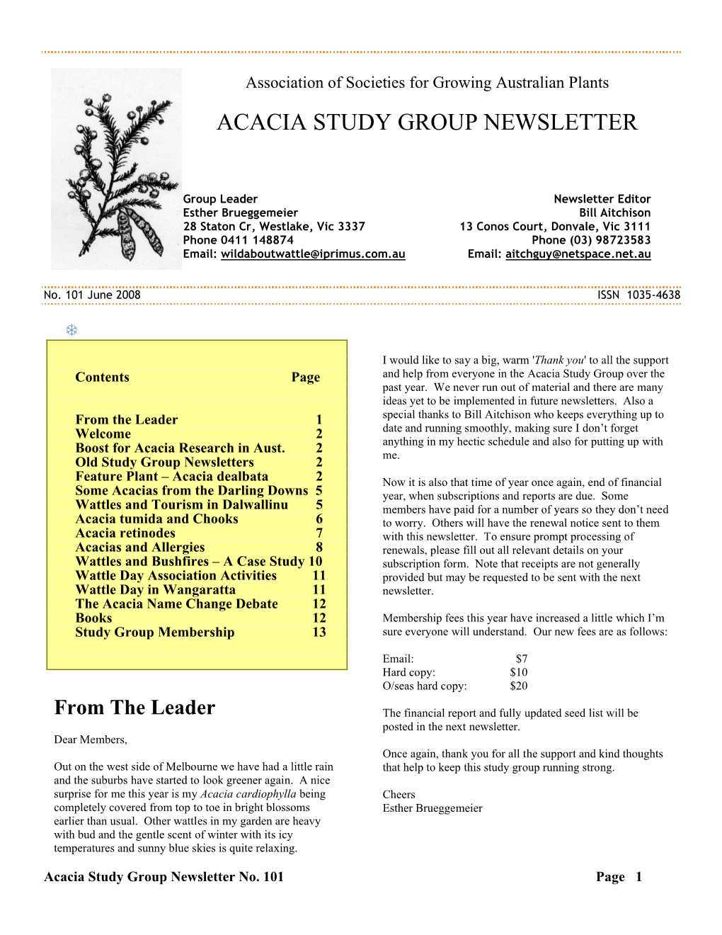 Acacia Dealbata 2 Now It Is Also That Time of Year Once Again, End of Financial Some Acacias from the Darling Downs 5 Year, When Subscriptions and Reports Are Due