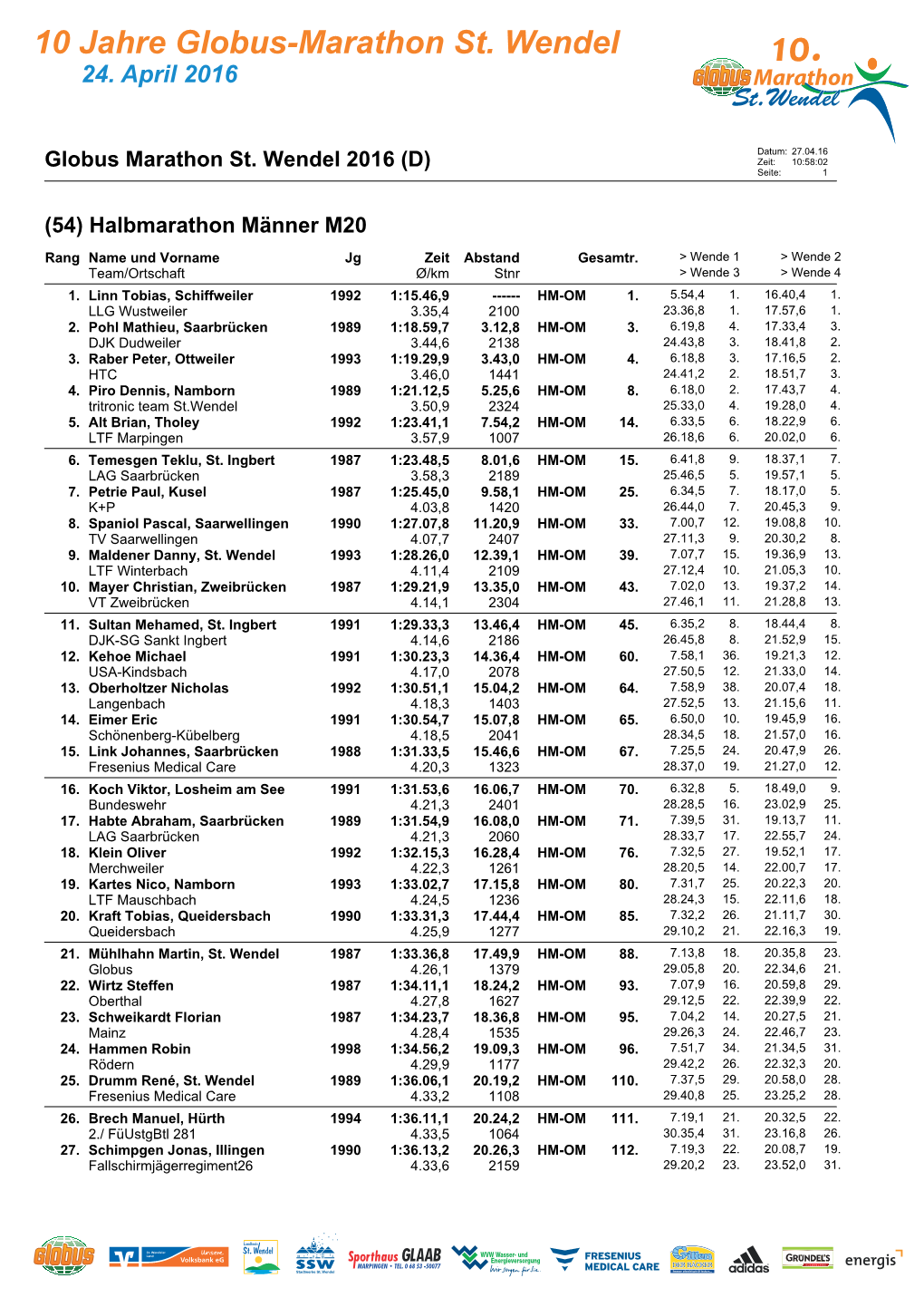 10 Jahre Globus-Marathon St. Wendel 10