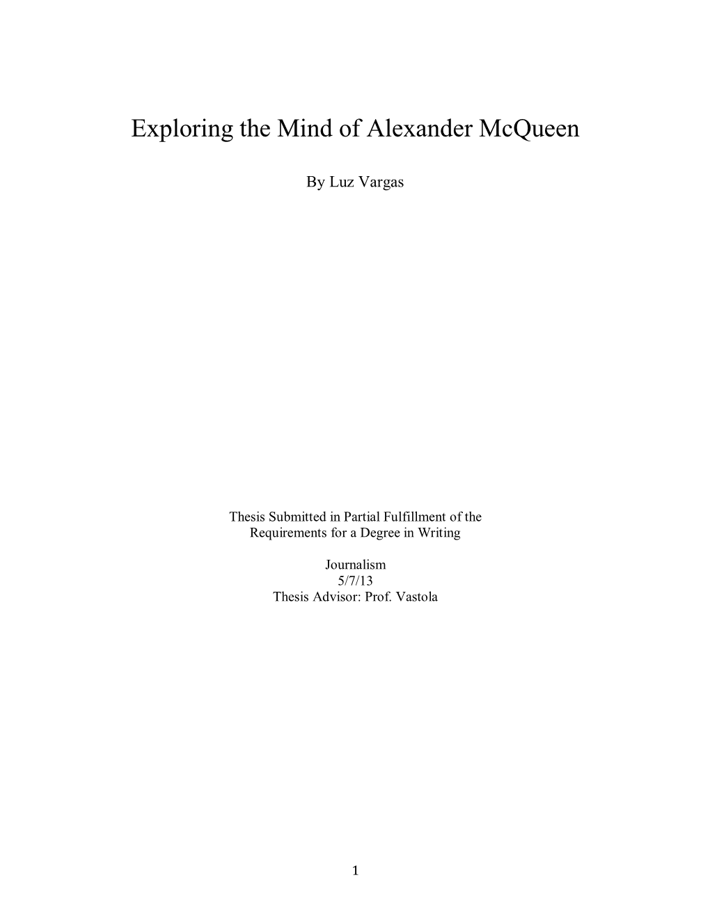 Exploring the Mind of Alexander Mcqueen