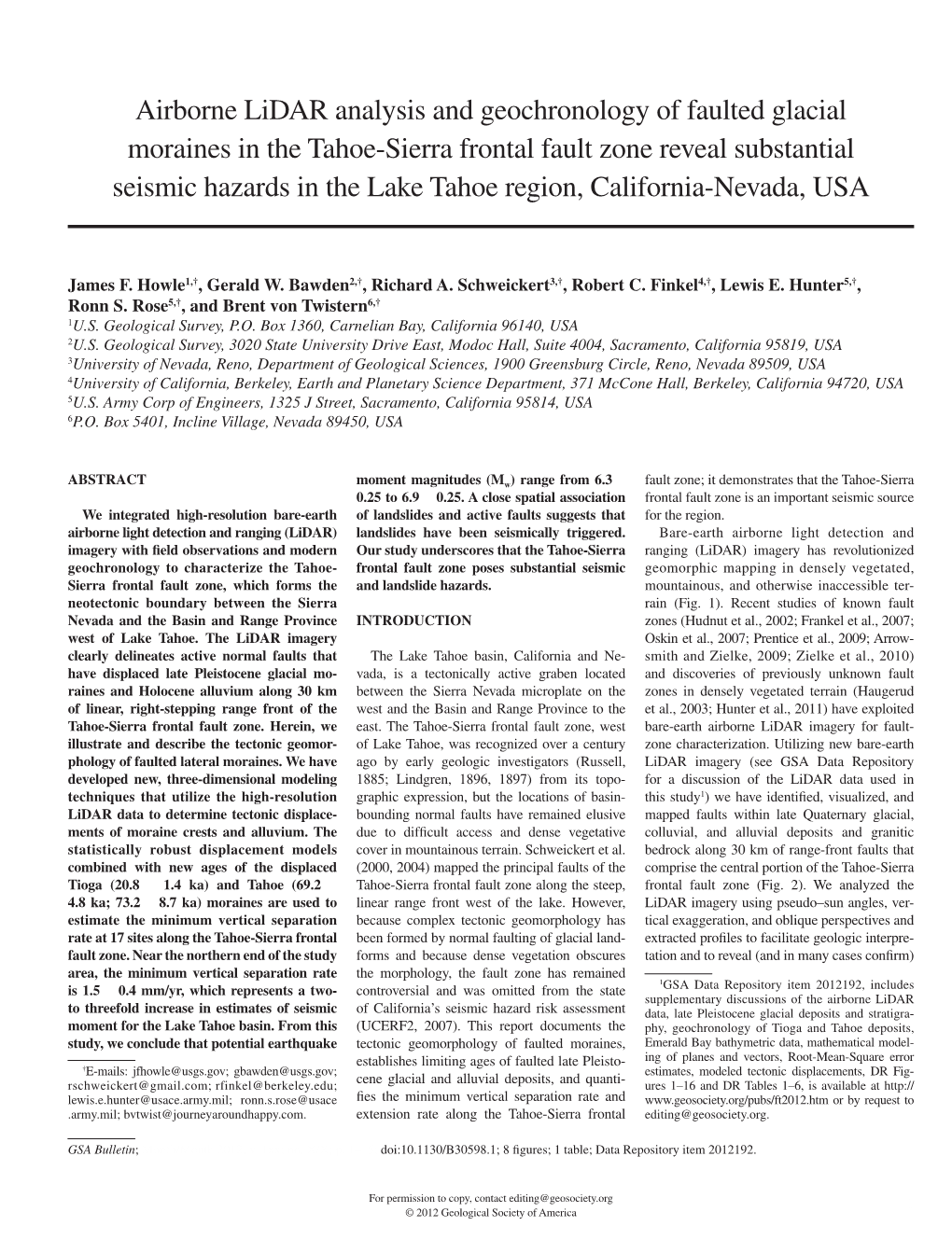 Airborne Lidar Analysis and Geochronology of Faulted Glacial