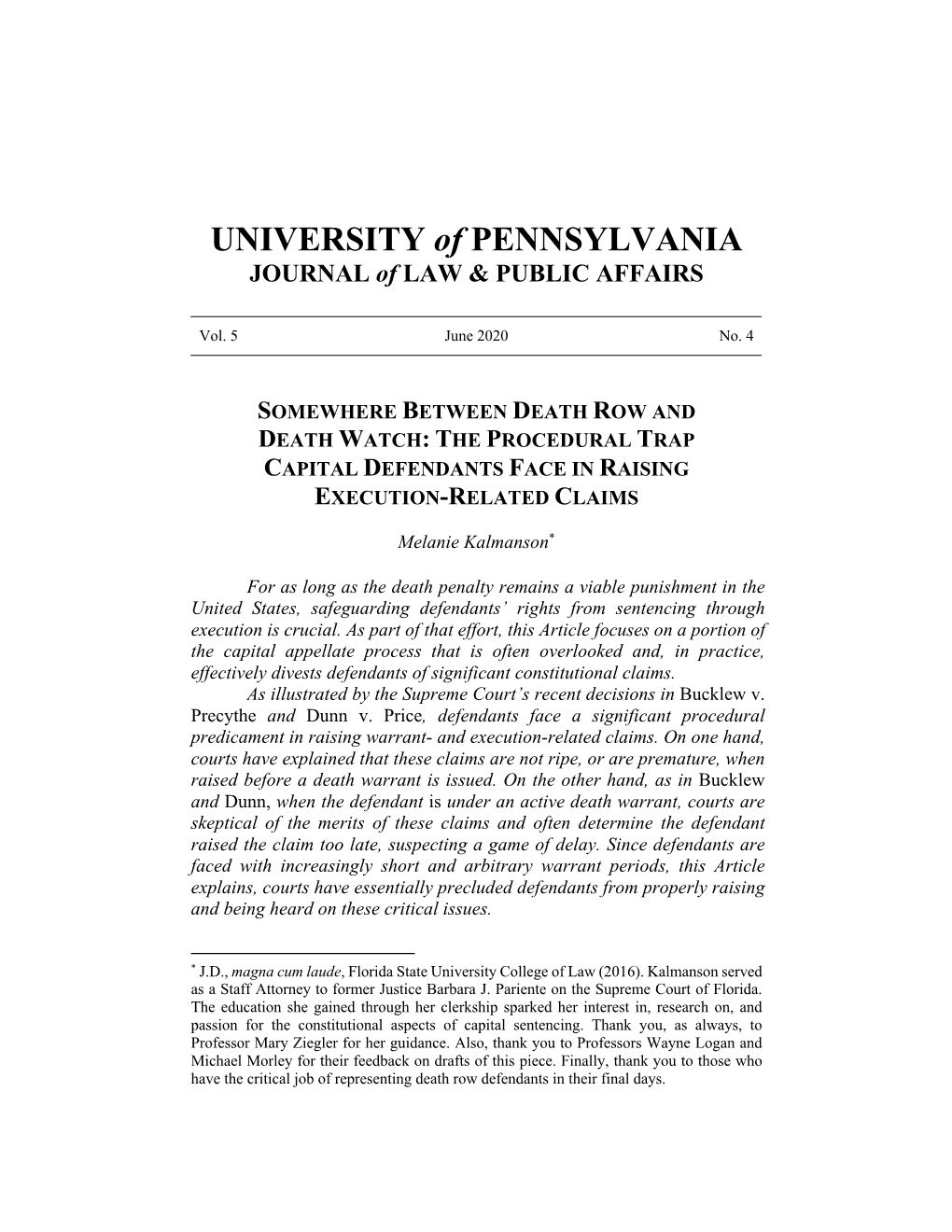 The Procedural Trap Capital Defendants Face in Raising Execution-Related Claims