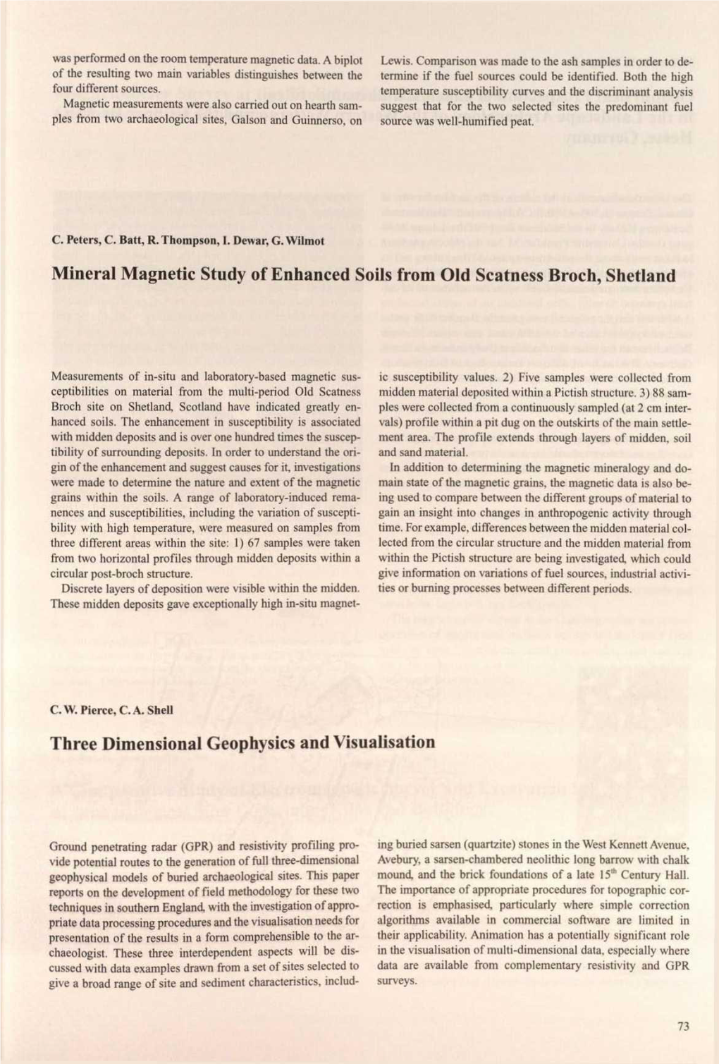 Mineral Magnetic Study of Enhanced Soils from Old Scatness Broch, Shetland