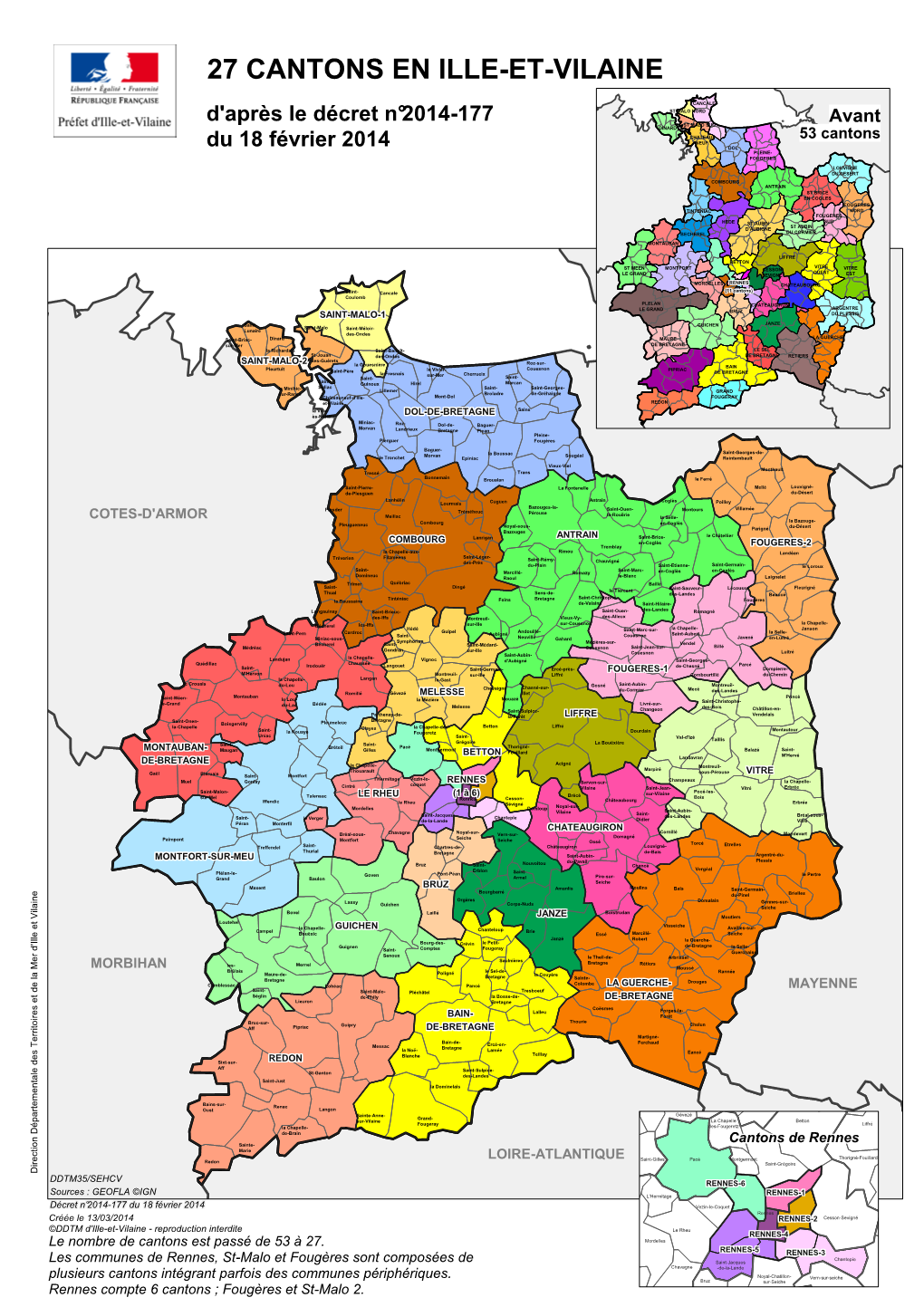 27 Cantons En Ille-Et-Vilaine