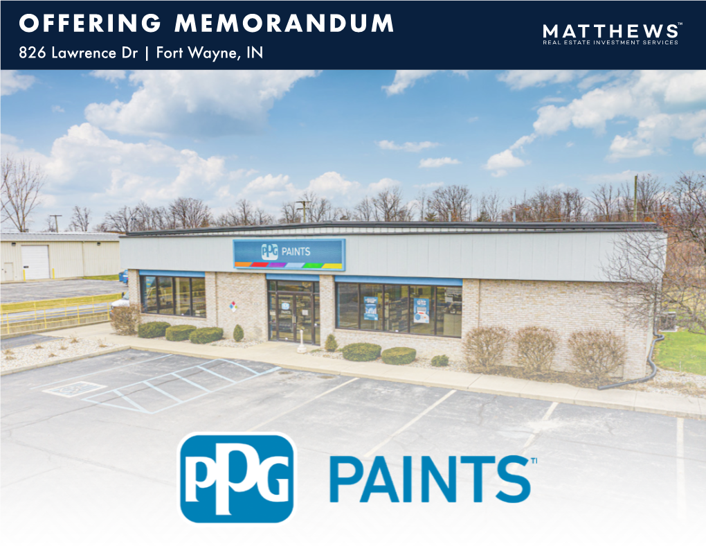 PPG Paints Recently Signed an Early Renewal Which Extends the Lease Through November 2026 and Added Two More 5-Year Options to Extend