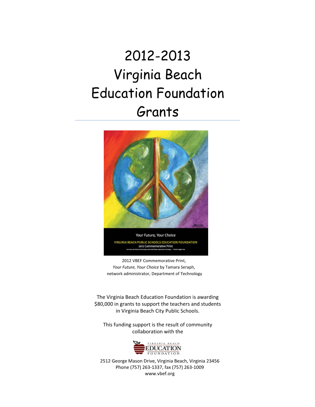 2012-2013 Virginia Beach Education Foundation Grants