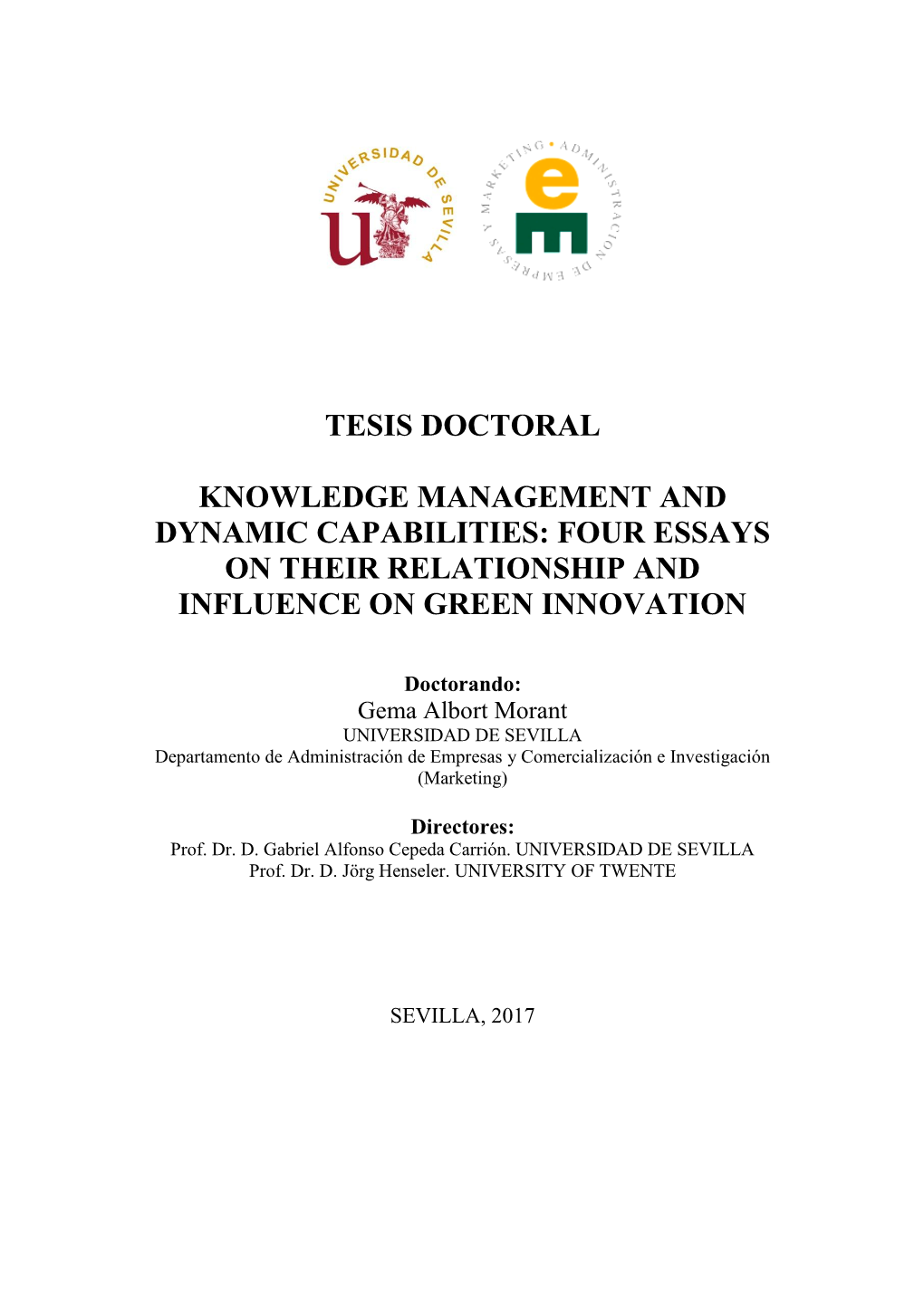 Tesis Doctoral Knowledge Management And
