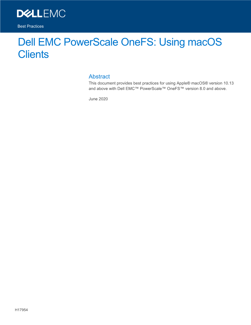 Dell EMC Powerscale Onefs: Using Macos Clients