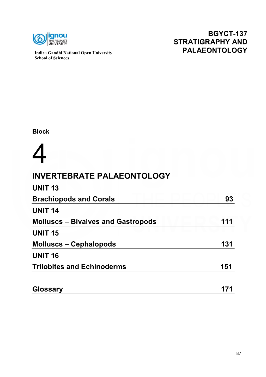 Invertebrate Palaeontology